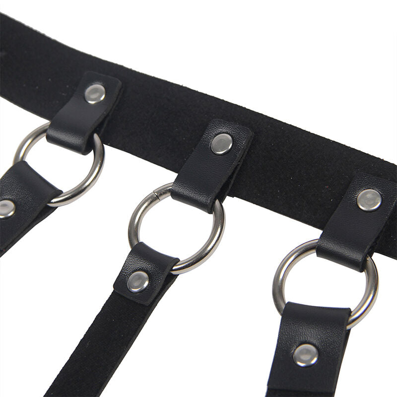 SUBBLIME - Leather chest harness with chains