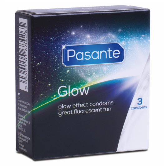 PASANTE - Glow pimedas helendavad kondoomid 3tk